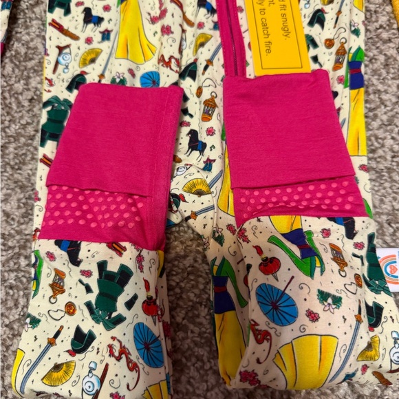 Vibrant Kids Mulan Disney Princess Bamboo Footie Pajama with Pink Accents - Picture 2 of 5